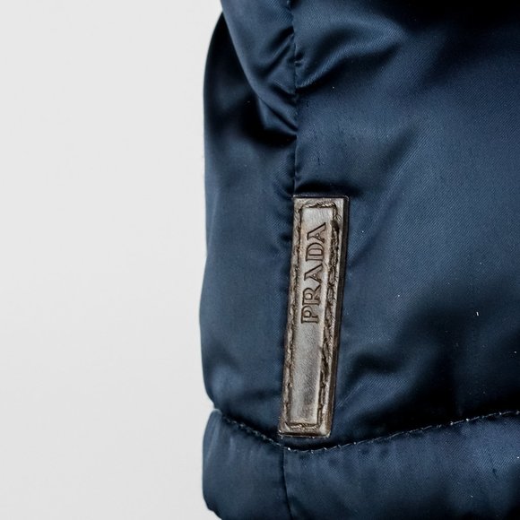 Prada Navy Puffer Jacket with Fur Trim - Picture 9 of 15